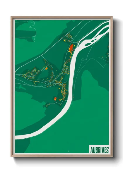 Une affiche de carte sur Aubrives