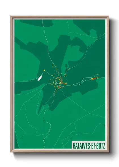 Une affiche de carte sur Balaives-et-Butz
