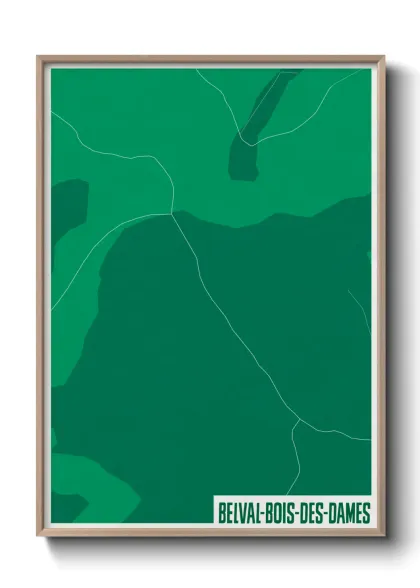 Une affiche de carte sur Belval-Bois-des-Dames