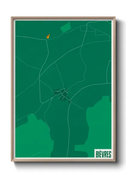 Une affiche de carte sur Bièvres