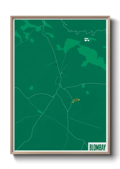 Une affiche de carte sur Blombay