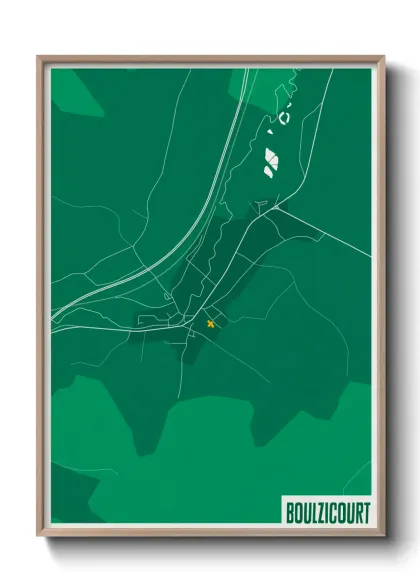 Une affiche de carte sur Boulzicourt