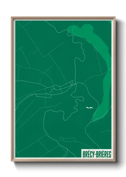 Une affiche de carte sur Brécy-Brières