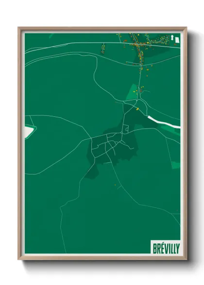 Une affiche de carte sur Brévilly