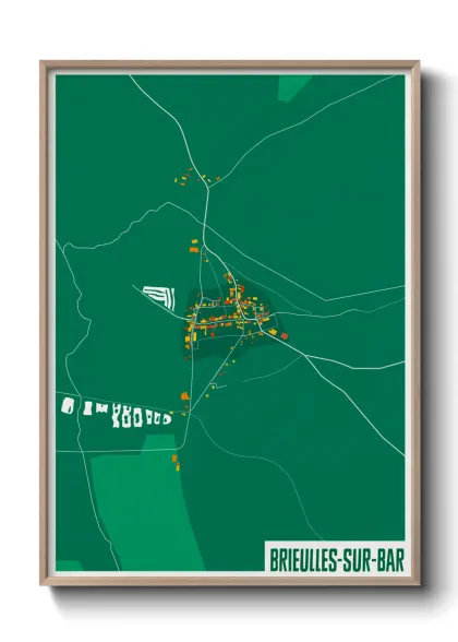 Une affiche de carte sur Brieulles-sur-Bar