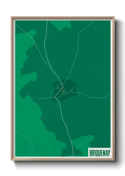 Une affiche de carte sur Briquenay