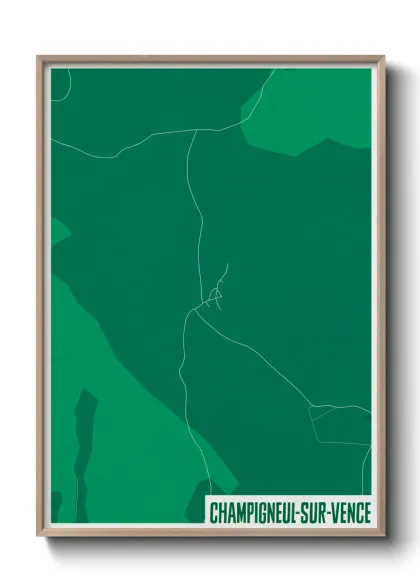 Une affiche de carte sur Champigneul-sur-Vence
