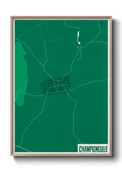 Une affiche de carte sur Champigneulle