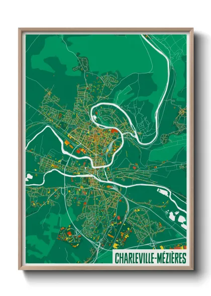 Une affiche de carte sur Charleville-Mézières