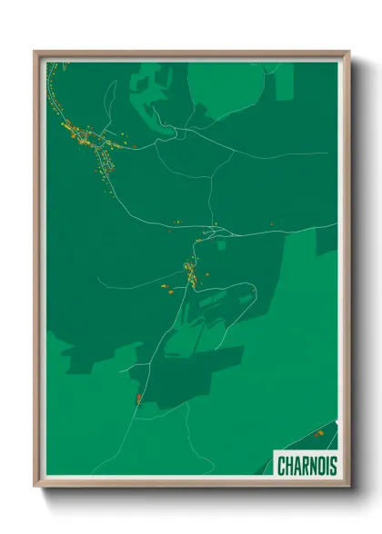 Une affiche de carte sur Charnois