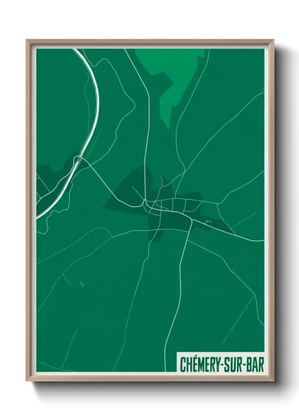 Une affiche de carte sur Chémery-sur-Bar