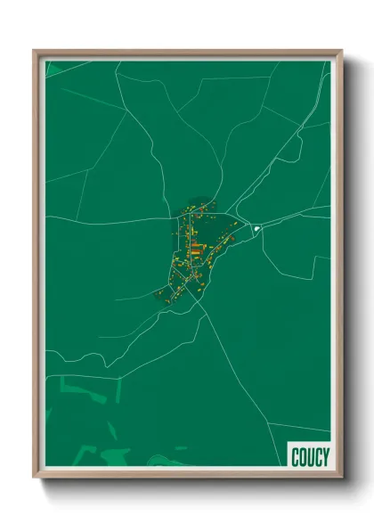 Une affiche de carte sur Coucy