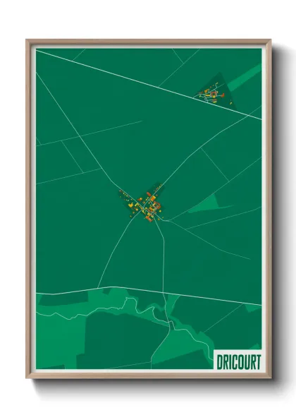 Une affiche de carte sur Dricourt