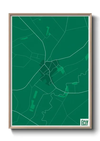 Une affiche de carte sur Écly