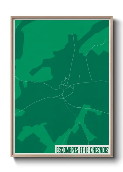 Une affiche de carte sur Escombres-et-le-Chesnois