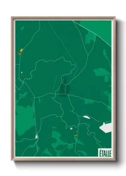 Une affiche de carte sur Étalle