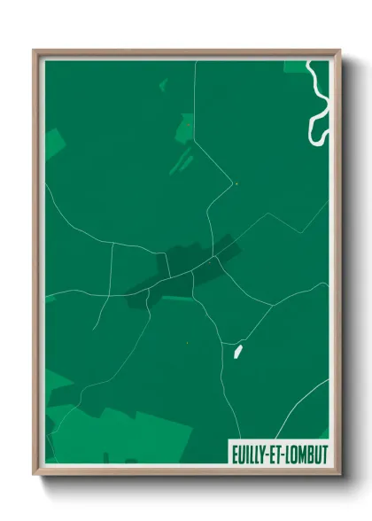 Une affiche de carte sur Euilly-et-Lombut