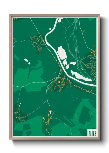Une affiche de carte sur Flize