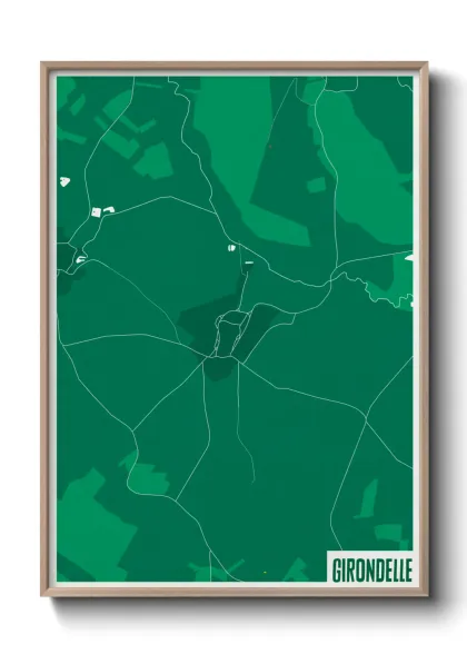 Une affiche de carte sur Girondelle