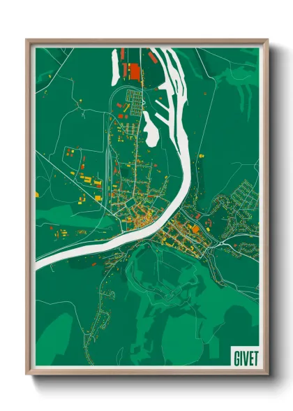 Une affiche de carte sur Givet
