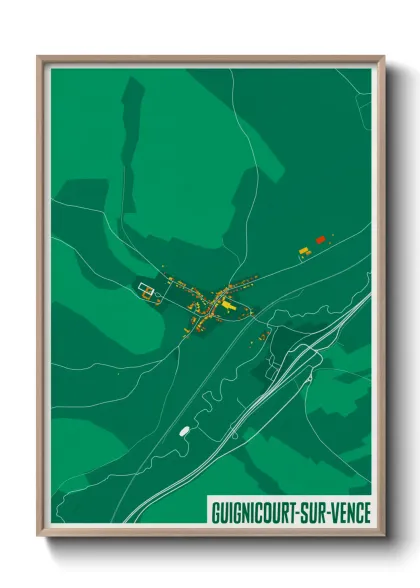 Une affiche de carte sur Guignicourt-sur-Vence