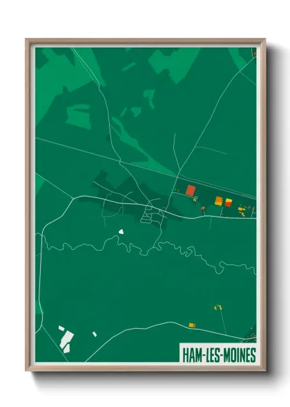 Une affiche de carte sur Ham-les-Moines