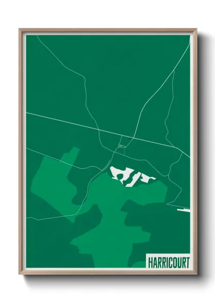 Une affiche de carte sur Harricourt