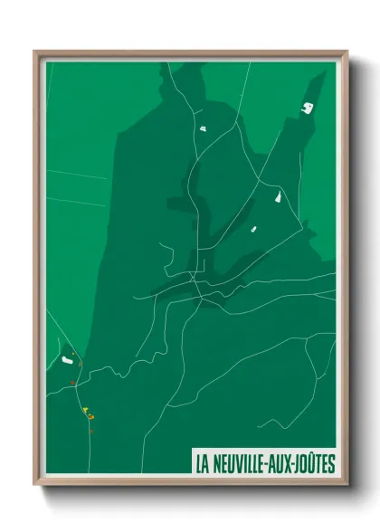Une affiche de carte sur La Neuville-aux-Joûtes
