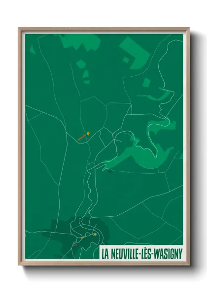 Une affiche de carte sur La Neuville-lès-Wasigny