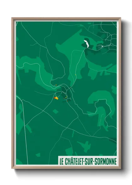 Une affiche de carte sur Le Châtelet-sur-Sormonne