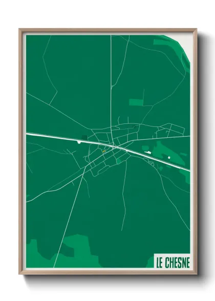 Une affiche de carte sur Le Chesne