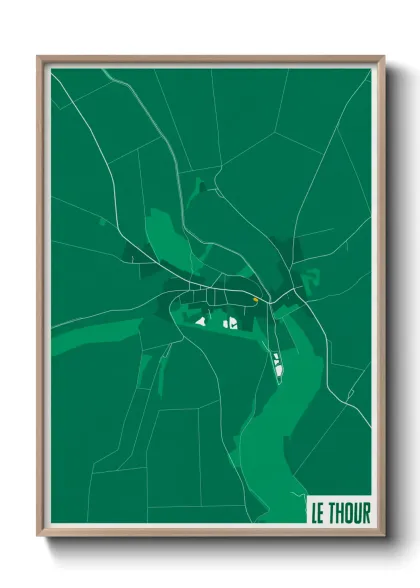 Une affiche de carte sur Le Thour