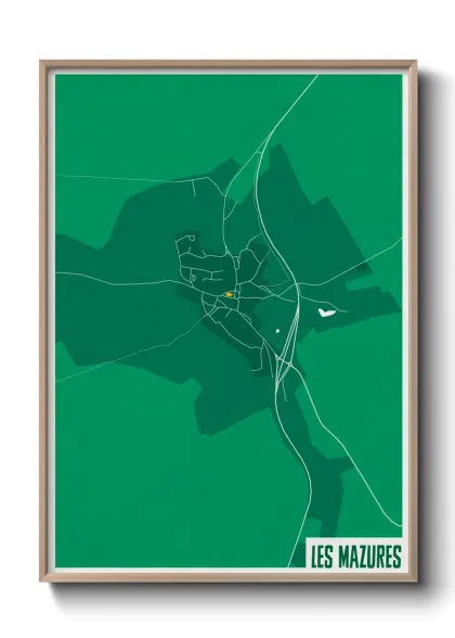 Une affiche de carte sur Les Mazures