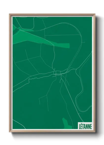 Une affiche de carte sur Létanne
