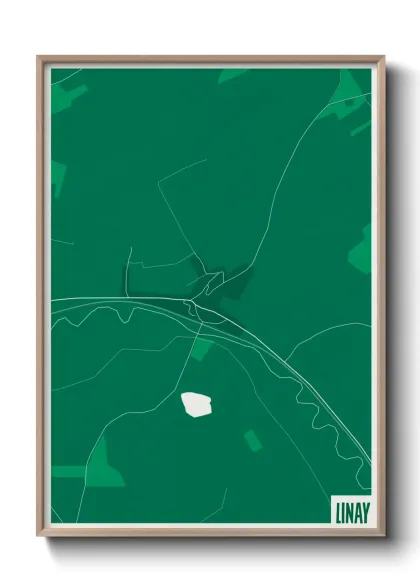 Une affiche de carte sur Linay