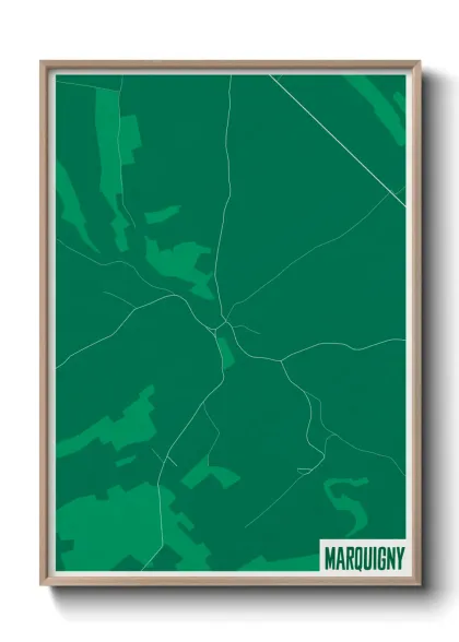 Une affiche de carte sur Marquigny