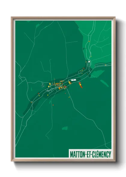 Une affiche de carte sur Matton-et-Clémency