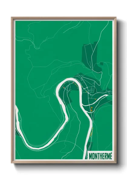 Une affiche de carte sur Monthermé