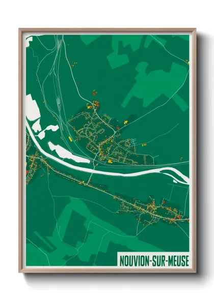 Une affiche de carte sur Nouvion-sur-Meuse