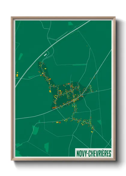 Une affiche de carte sur Novy-Chevrières
