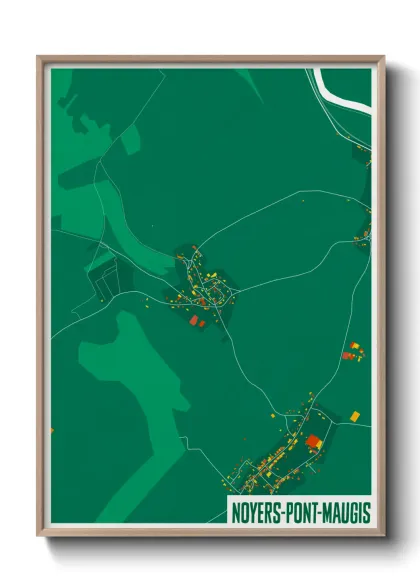 Une affiche de carte sur Noyers-Pont-Maugis