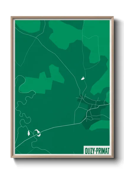Une affiche de carte sur Olizy-Primat
