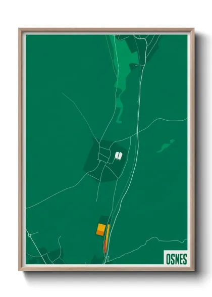 Une affiche de carte sur Osnes