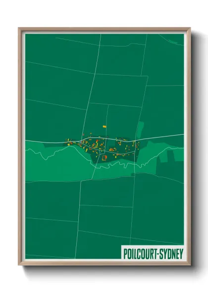 Une affiche de carte sur Poilcourt-Sydney