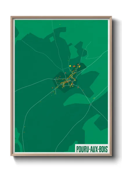 Une affiche de carte sur Pouru-aux-Bois