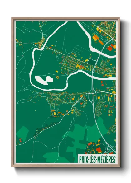 Une affiche de carte sur Prix-lès-Mézières