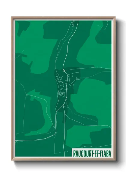 Une affiche de carte sur Raucourt-et-Flaba