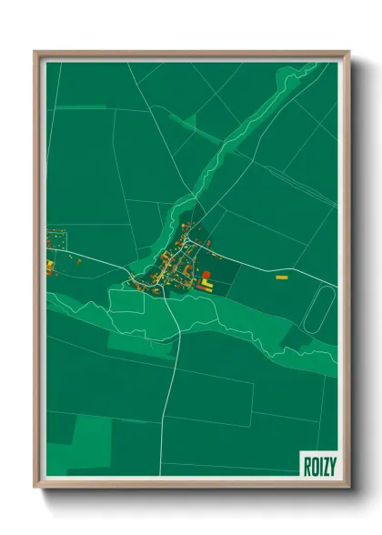 Une affiche de carte sur Roizy