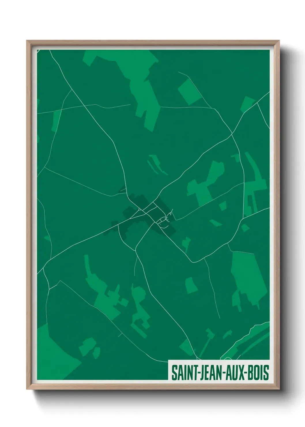 Un poster carte Saint-Jean-aux-Bois