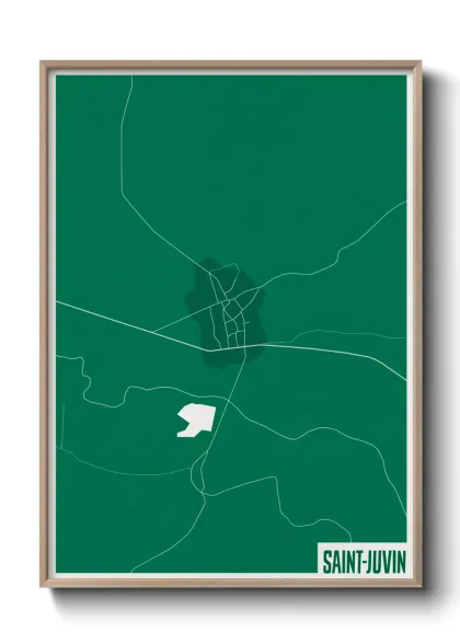 Une affiche de carte sur Saint-Juvin